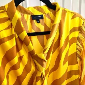 Who What Wear Yellow Tiger Stripe Maxi Dress